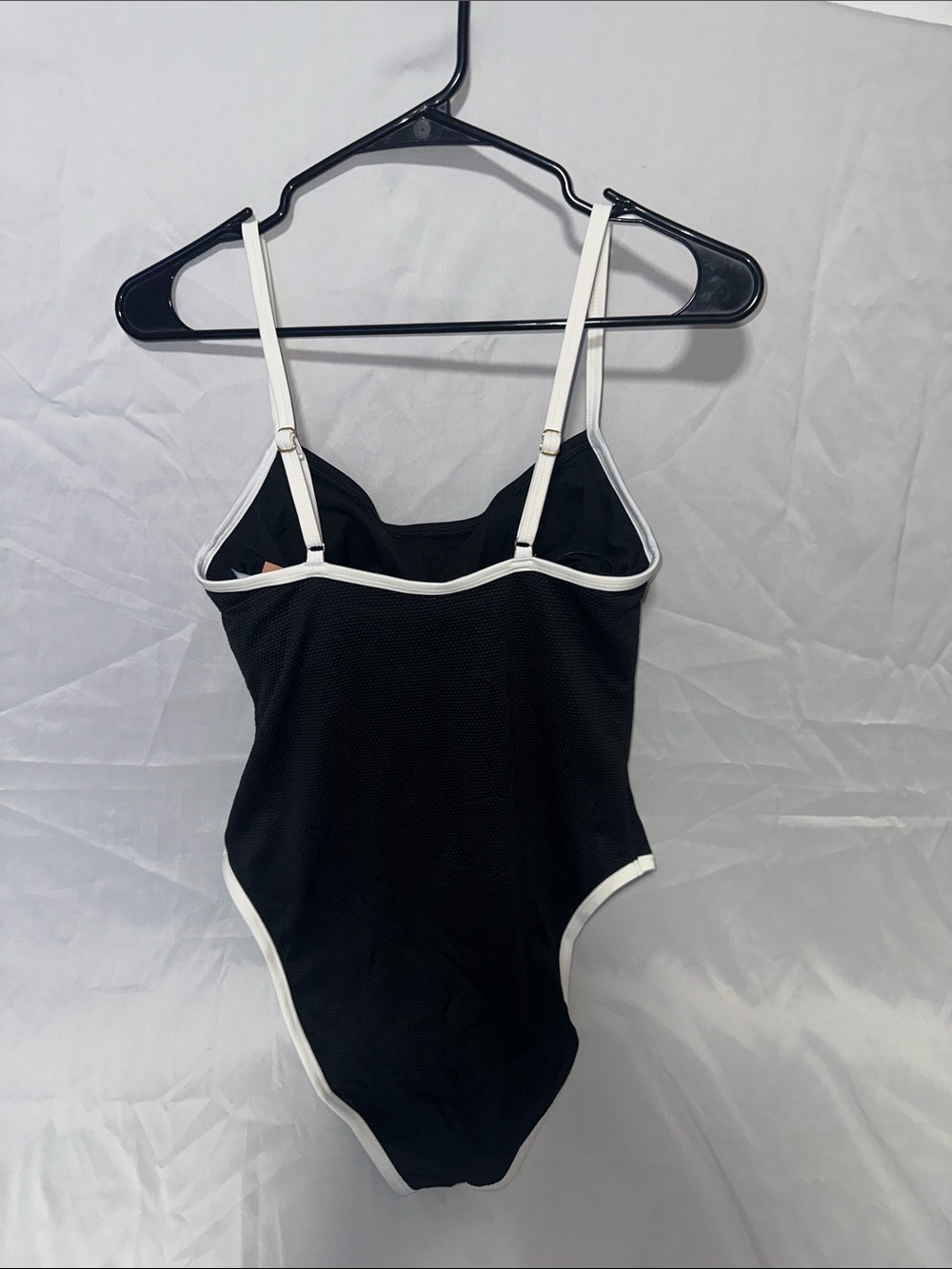 Shade & Shore Black One-Piece Swimsuit with White Trim - Picture 4 of 5